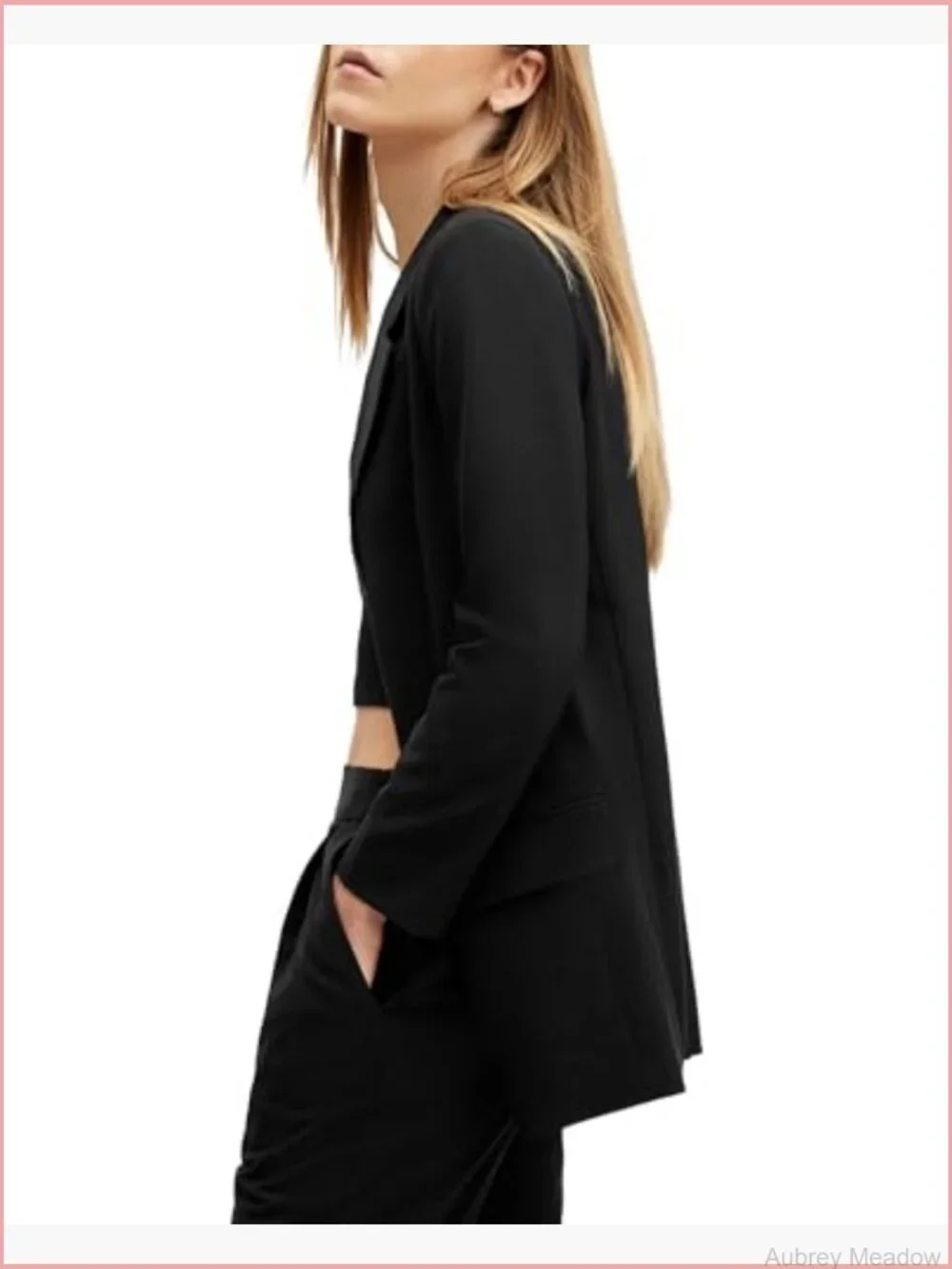 Tailored Blazer with Notch Lapels and Flap Pockets